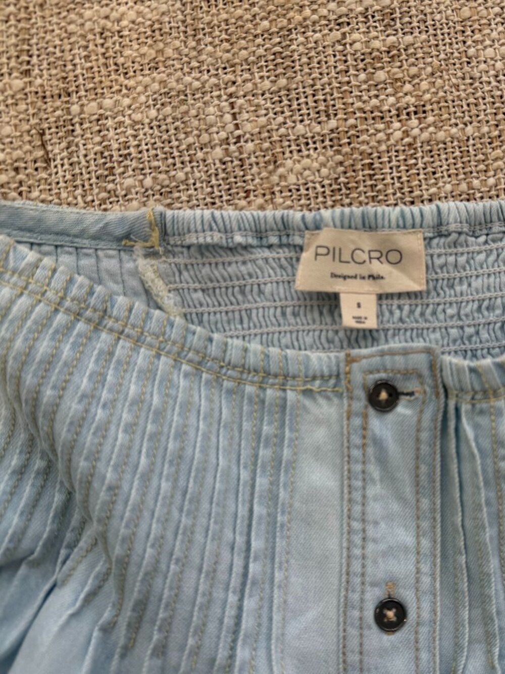 Anthropologie Pintuck Basque-Waist Denim Maxi Skirt In: Denim - Picture 5 of 5